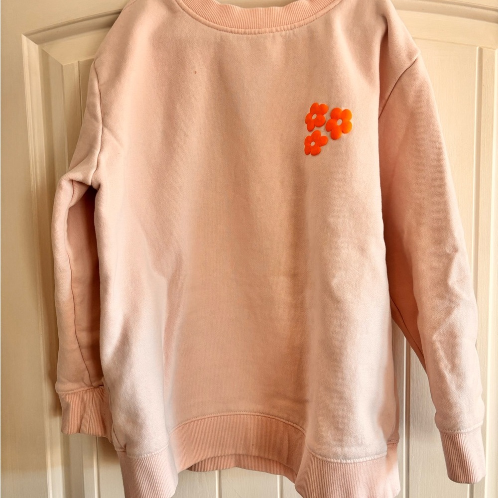 Pink Sweat Shirt with Floral Design